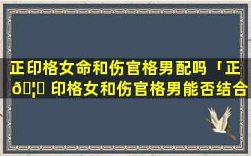 正印格女命和伤官格男配吗「正 🦋 印格女和伤官格男能否结合 🐎 」